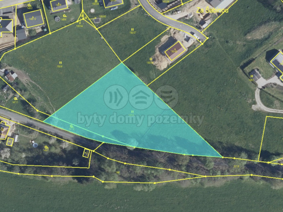 Prodej stavební parcely 993 m², Šabina