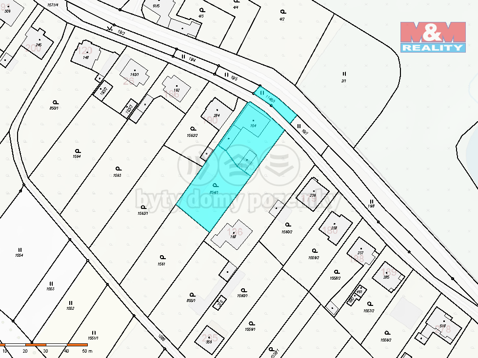 Prodej stavební parcely 1461 m², Šebetov
