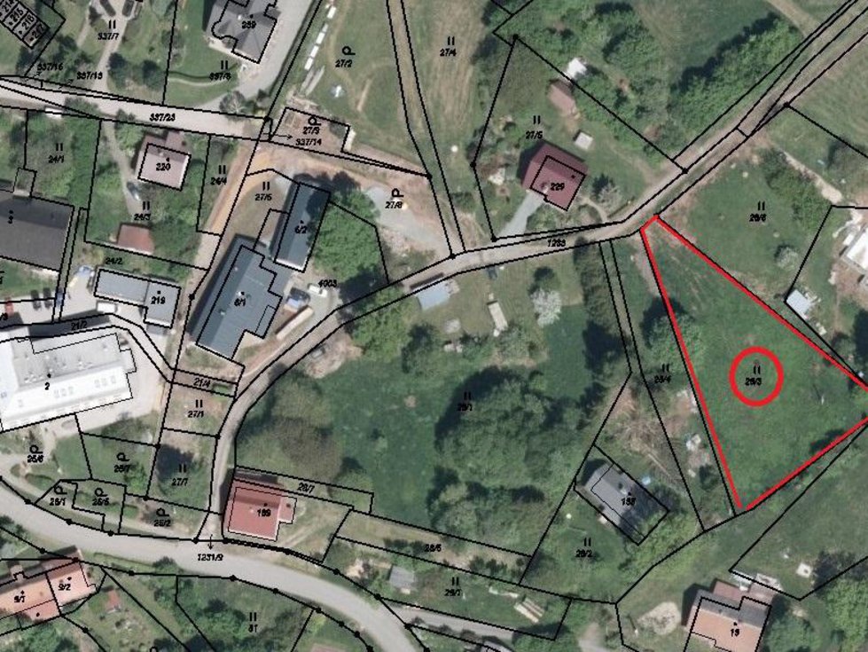 Prodej stavební parcely 1599 m², Dobřany