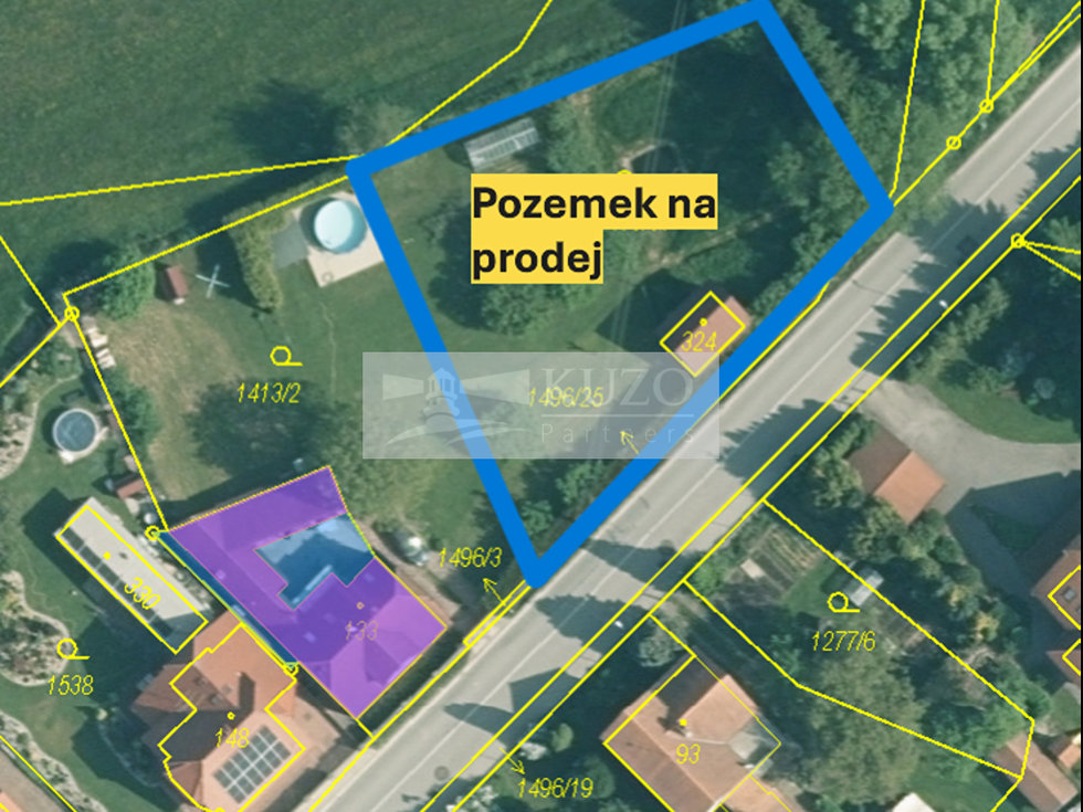 Prodej stavební parcely 1166 m², Srnín