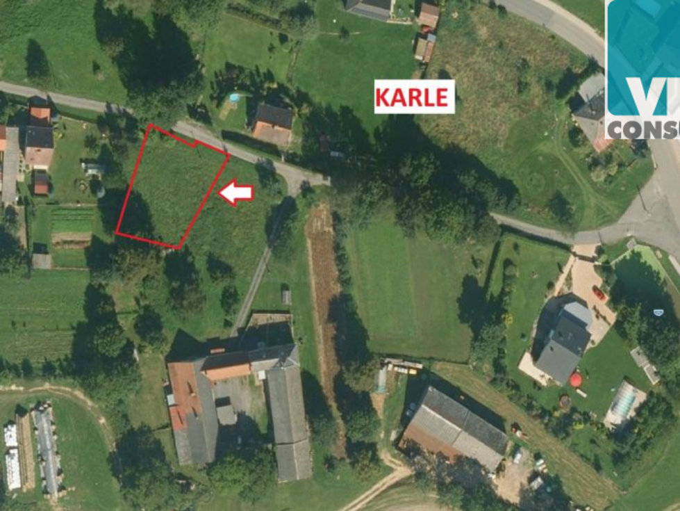 Karle - prodej pozemku 755 m2 k bydlení nedaleko S