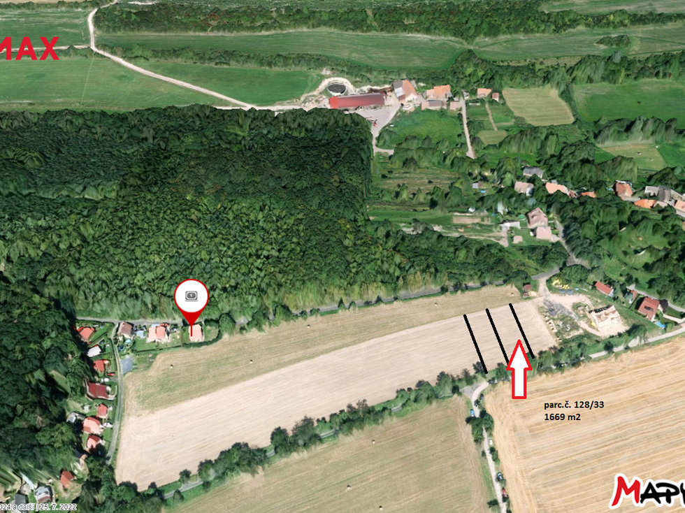 Prodej stavební parcely 1669 m², Žerotín