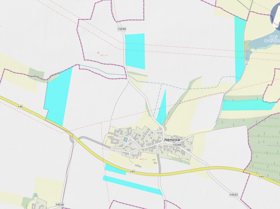 Prodej podílu louky 39475 m², Němčice