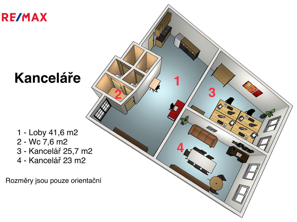 Pronájem kanceláře 87 m², Turnov