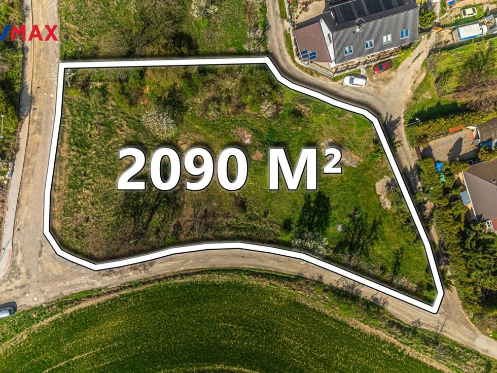 Prodej stavební parcely 2090 m², Dřetovice