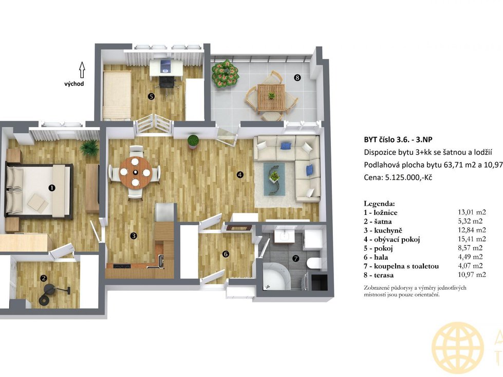 Prodej bytu 3+kk 75 m², Tábor