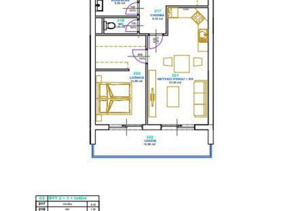 2 kk v novém bytovém domě v Klatovech - 71,76 m2