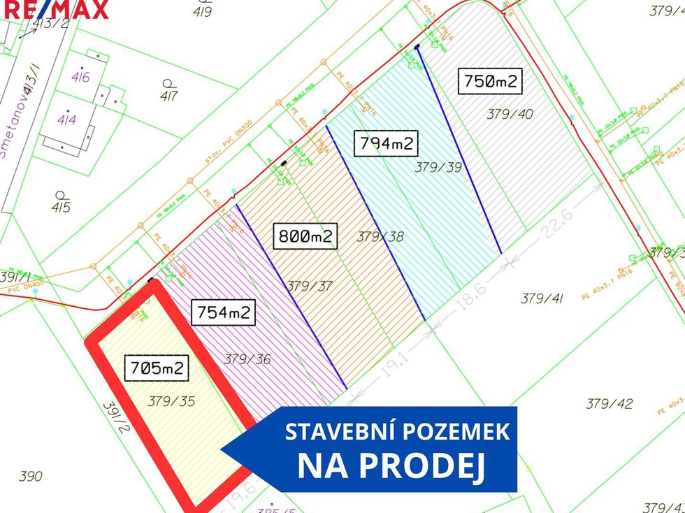 Prodej stavební parcely 705 m², Dubí