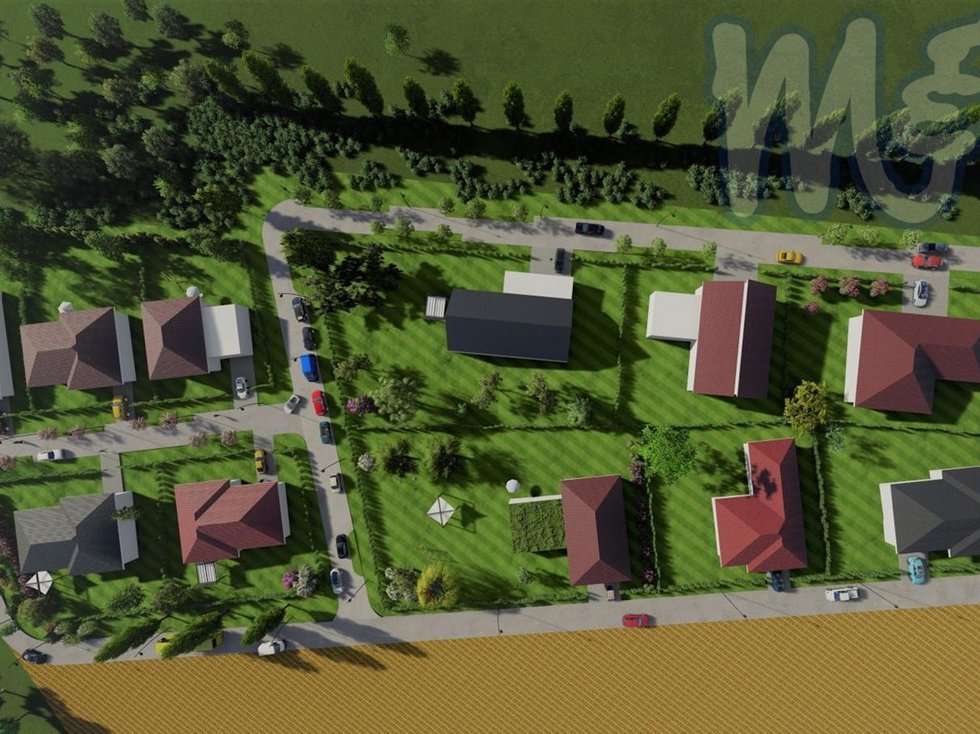 Pozemek pro výstavbu rodinného domu okres Třebíč (VIZUALIZACE SITUACE)