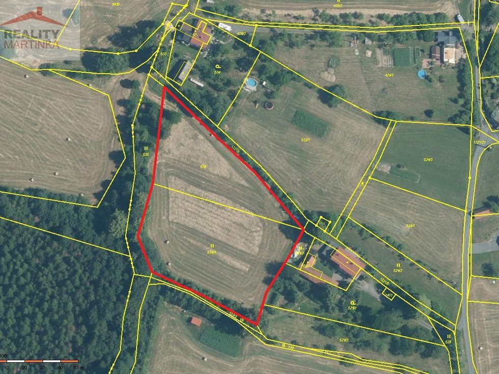 Prodej zemědělské půdy 6598 m², Oznice