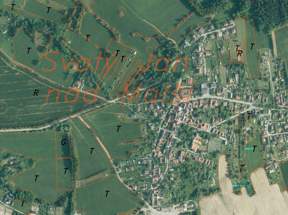 Prodej ostatních pozemků 2091 m², Svatý Jan nad Malší