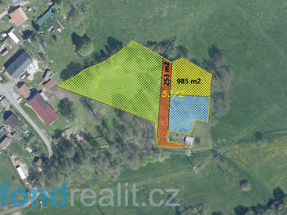 Prodej stavební parcely 1238 m², Dolní Nivy