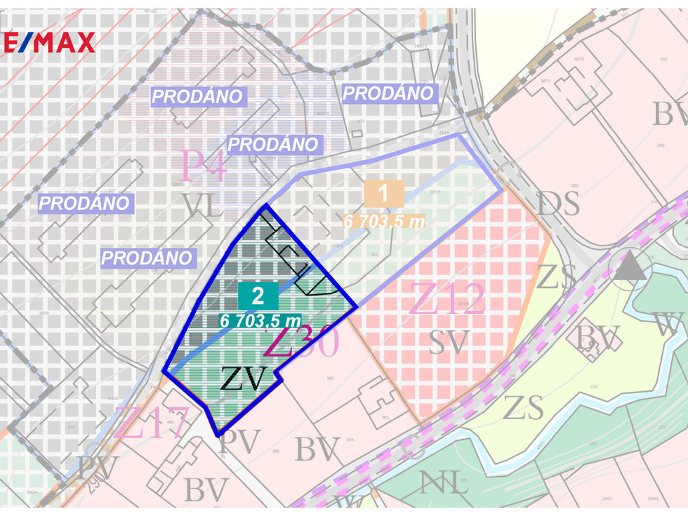 Prodej komerčního pozemku 6703 m², Vražné