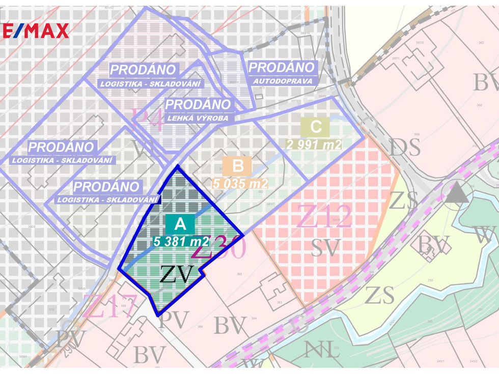 Prodej komerčního pozemku 5381 m², Vražné