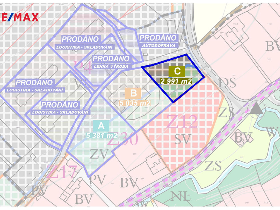 Prodej komerčního pozemku 2991 m², Vražné