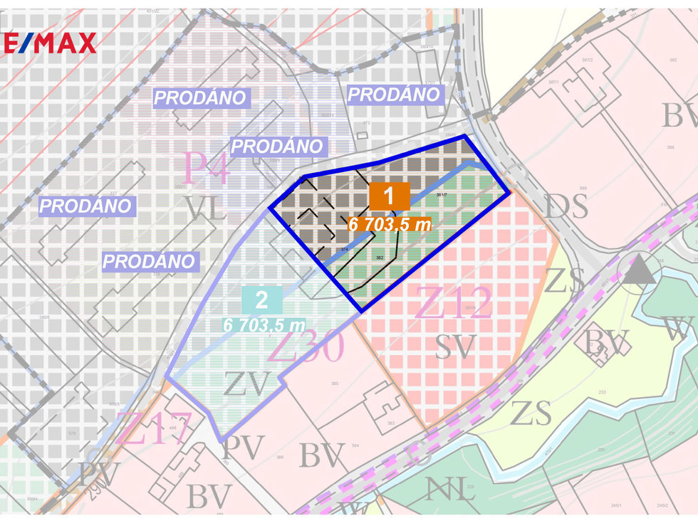 Prodej komerčního pozemku 6703 m², Vražné