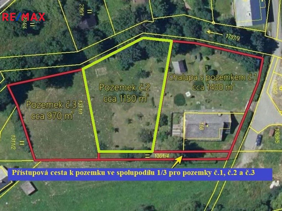 Prodej stavební parcely 1250 m², Malá Morava