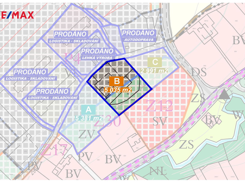 Prodej komerčního pozemku 5035 m², Vražné