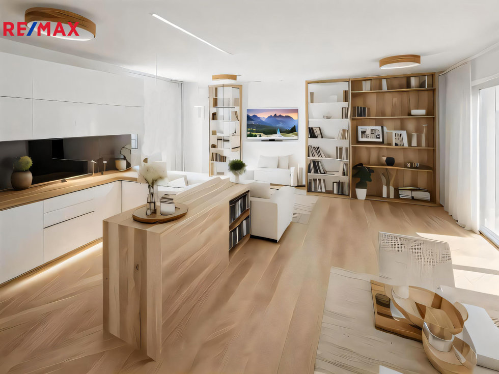Kuchyně a obývací pokoj