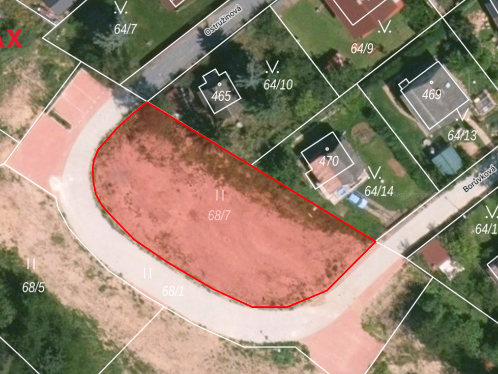 Pronájem stavební parcely 809 m², Černolice