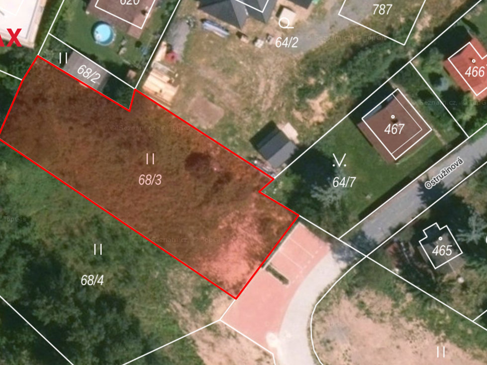 Pronájem stavební parcely 808 m², Černolice