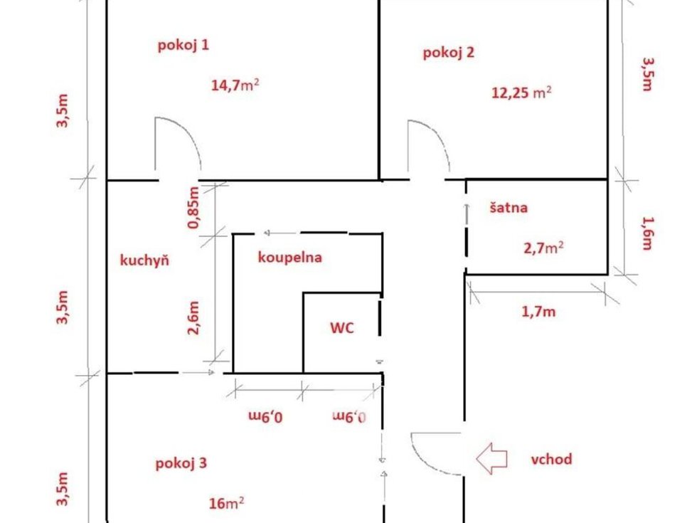 Pronájem bytu 3+1 74 m², Třebíč