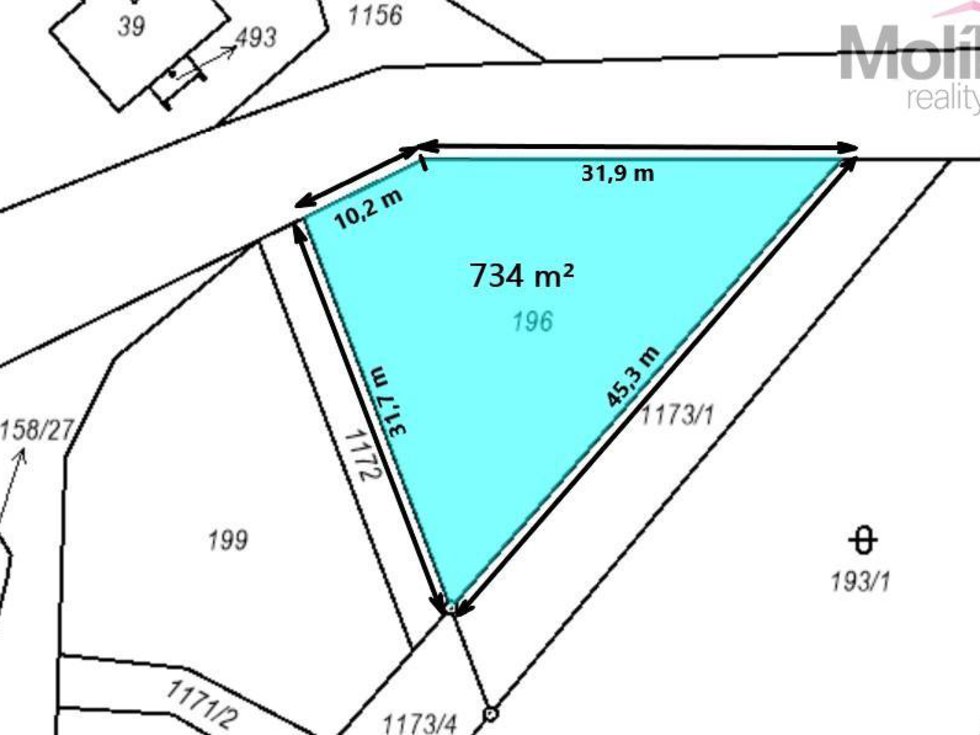 Prodej stavební parcely 734 m², Dubí