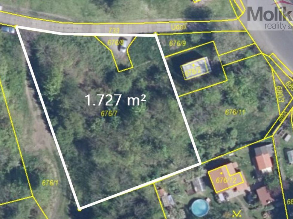 Prodej stavební parcely 1727 m², Dubí