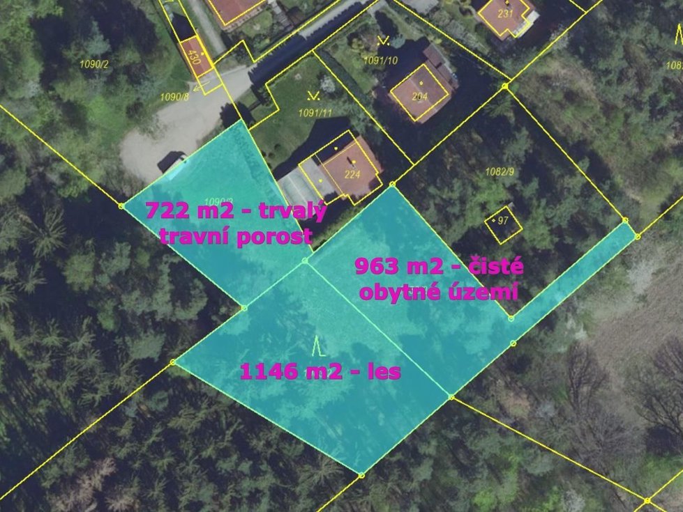 Prodej stavební parcely 2831 m², Rabyně