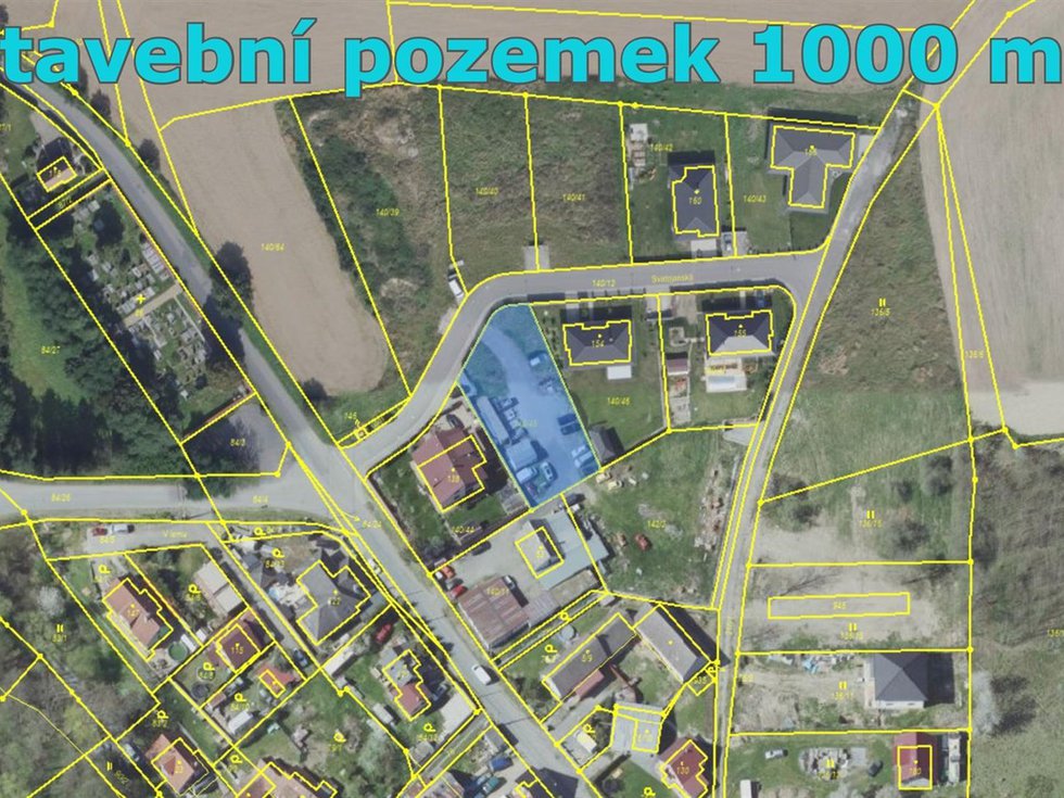 Prodej stavební parcely 1000 m², Radějovice