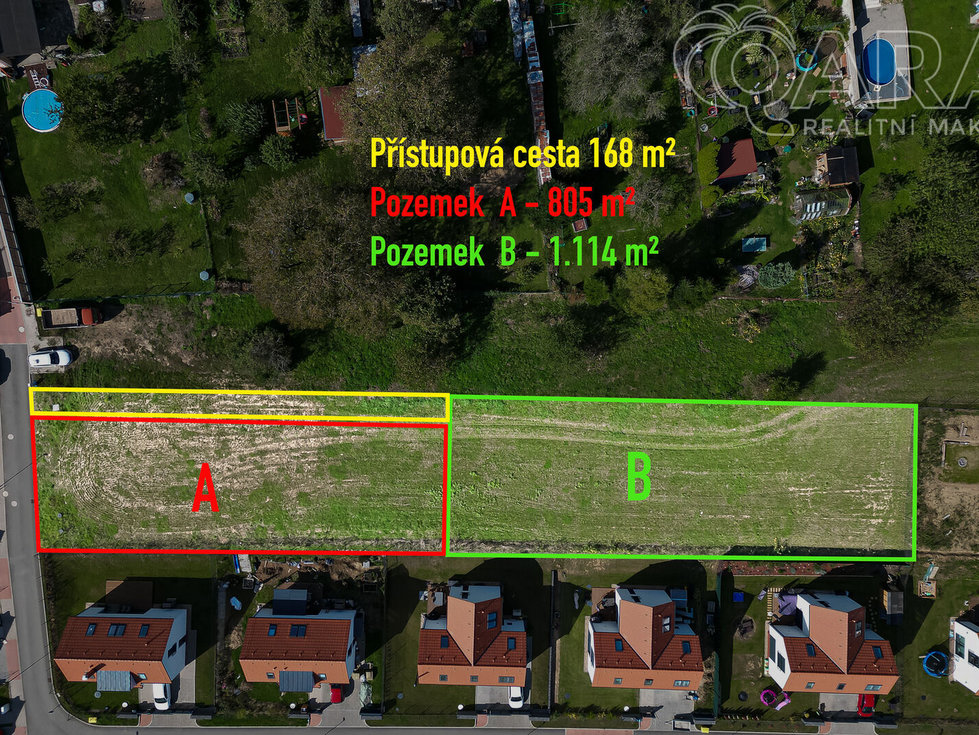 Prodej stavební parcely 805 m², Račice-Pístovice