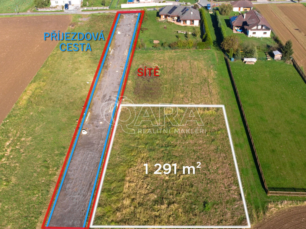 Prodej stavební parcely 1291 m², Vřesina