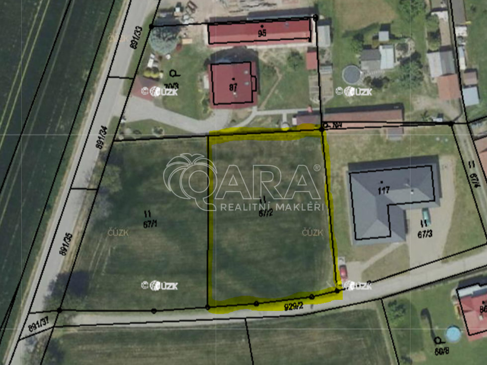 Prodej stavební parcely 1331 m², Ctiboř