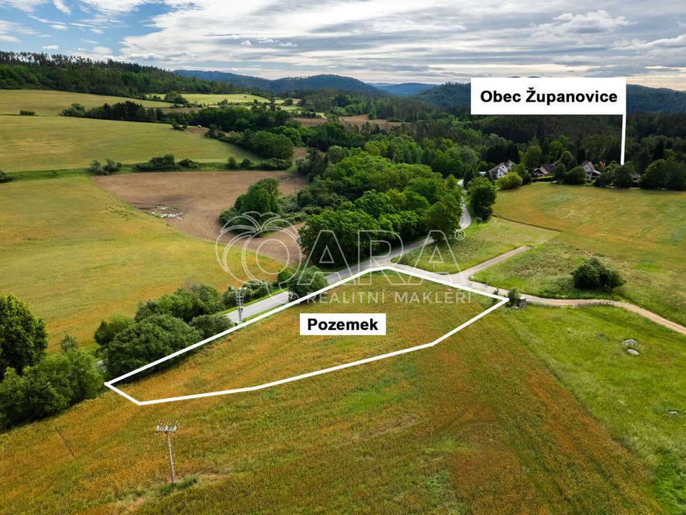 Prodej stavební parcely 1979 m², Županovice