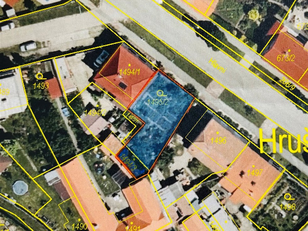 Prodej stavební parcely 263 m², Hrušky