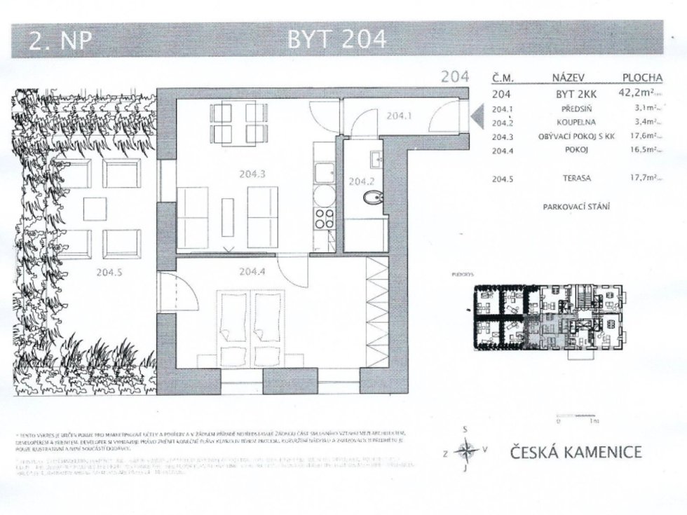 Prodej bytu 2+kk, Česká Kamenice