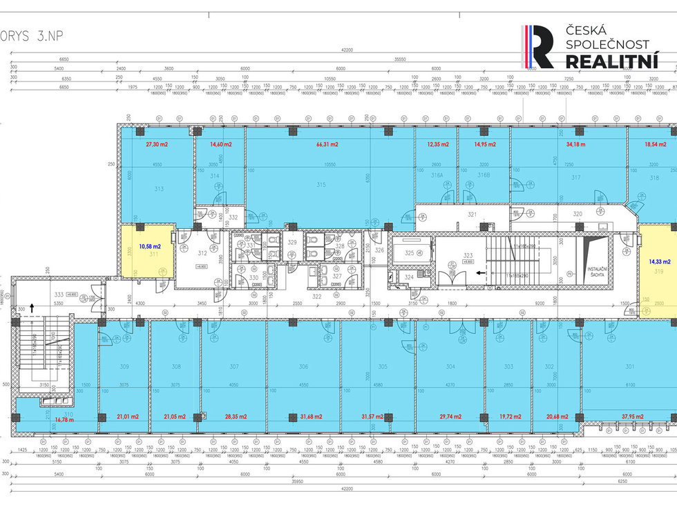 Pronájem kanceláře 472 m², Zlín