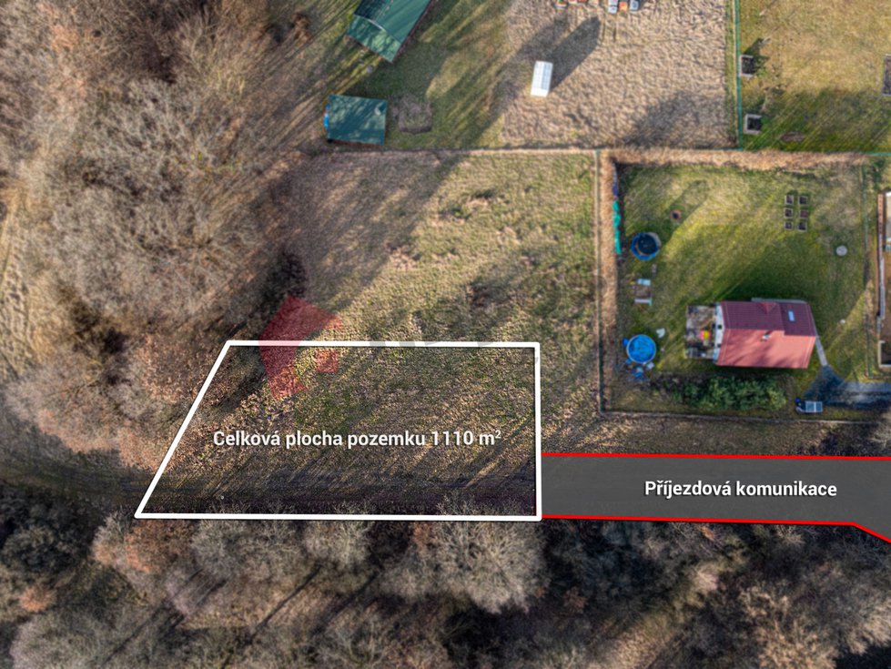 Prodej stavební parcely 1110 m², Libež