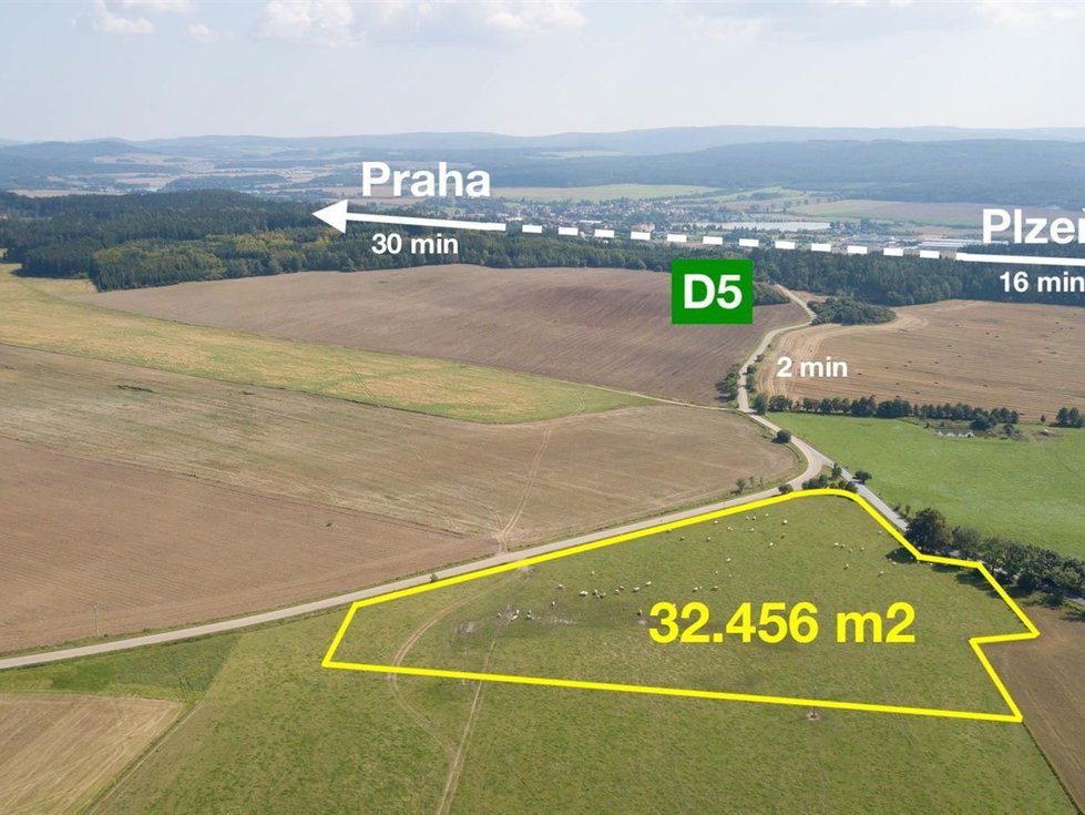 Prodej komerčního pozemku 32456 m², Těškov