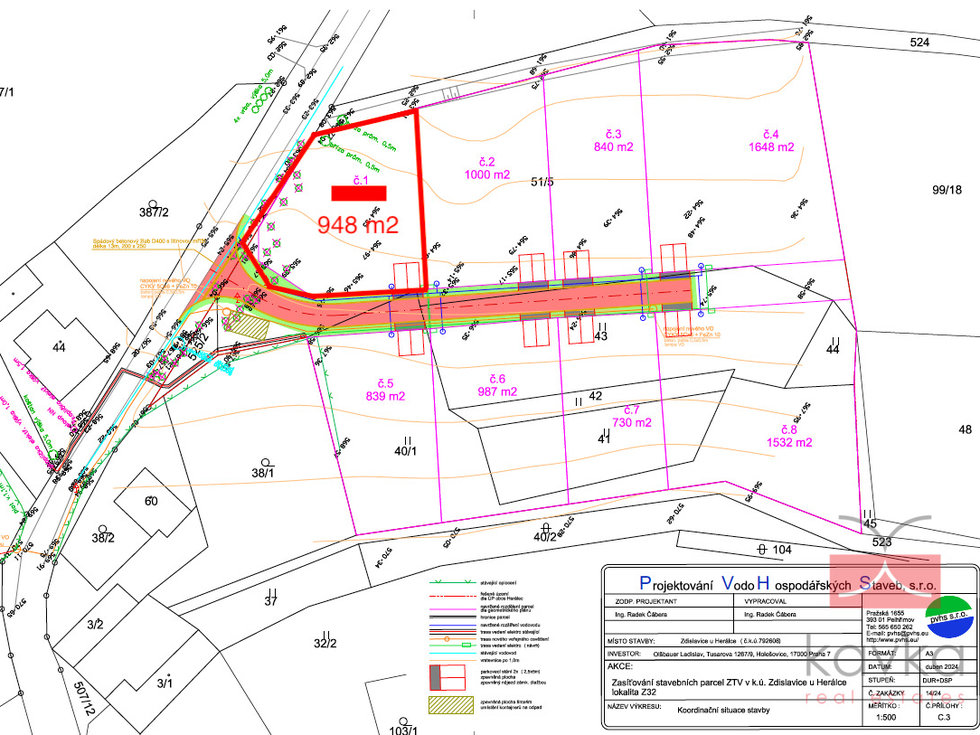 Prodej stavební parcely 948 m², Herálec