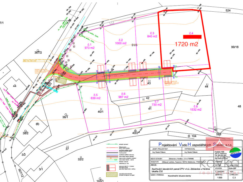 Prodej stavební parcely 1720 m², Herálec