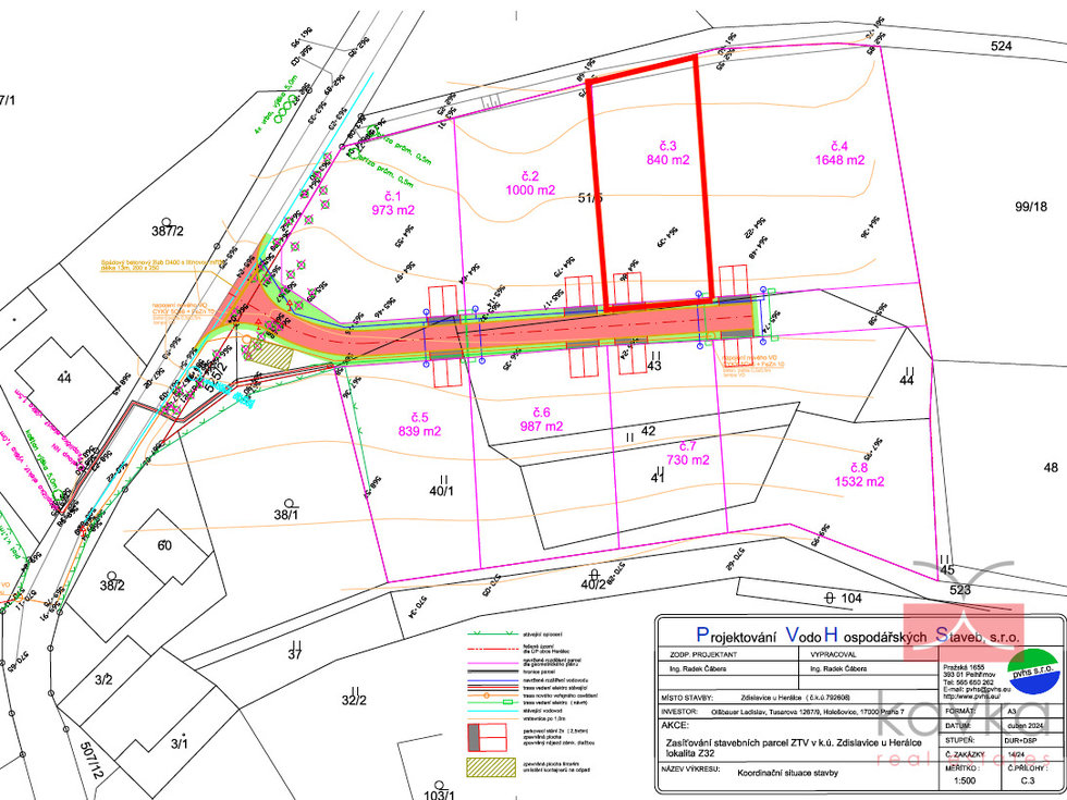 Prodej stavební parcely 840 m², Herálec