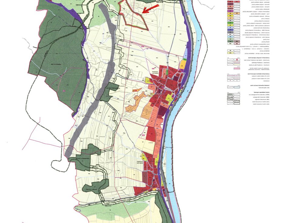 zemní plán Prackovice s vyznačením pozemků20240604