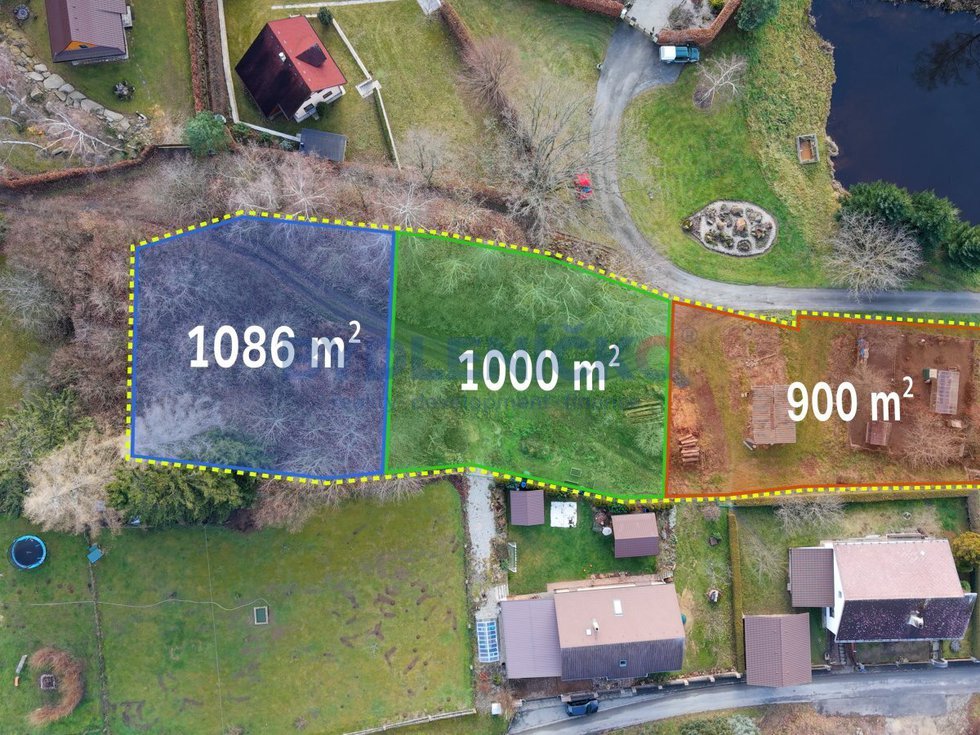 Prodej stavebního pozemku 900m2, Lomy u Člunku, Česká Kanada, JH