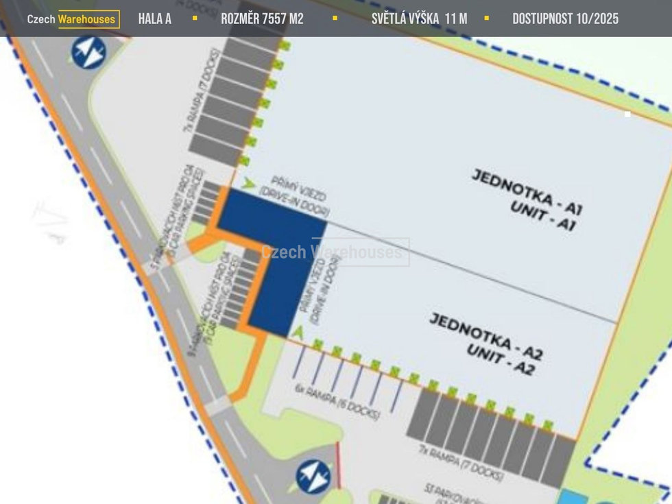 Pronájem skladu 7557 m², Plzeň