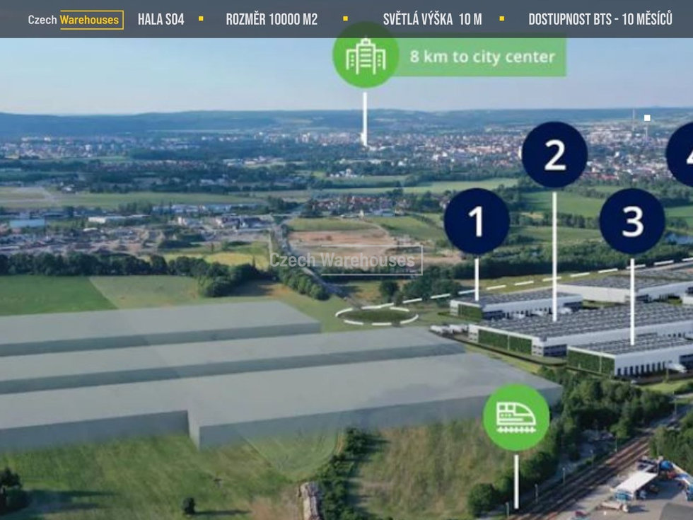 Pronájem skladu 10000 m², České Budějovice