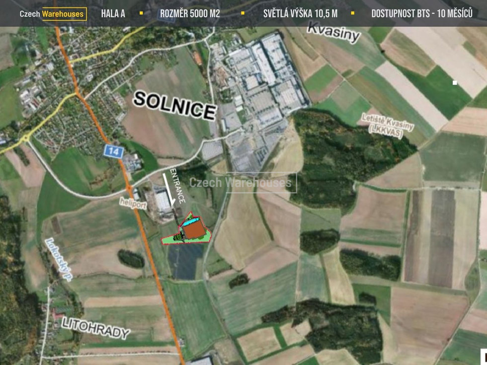 Pronájem skladu 5010 m², Kvasiny