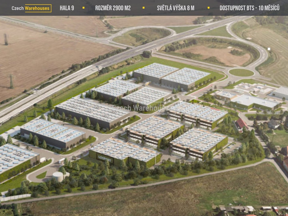 Pronájem skladu 2910 m², Jinočany