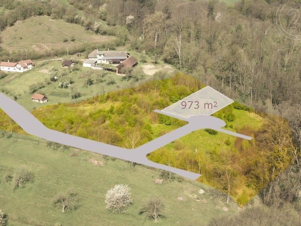 Prodej stavební parcely 973 m², Choryně