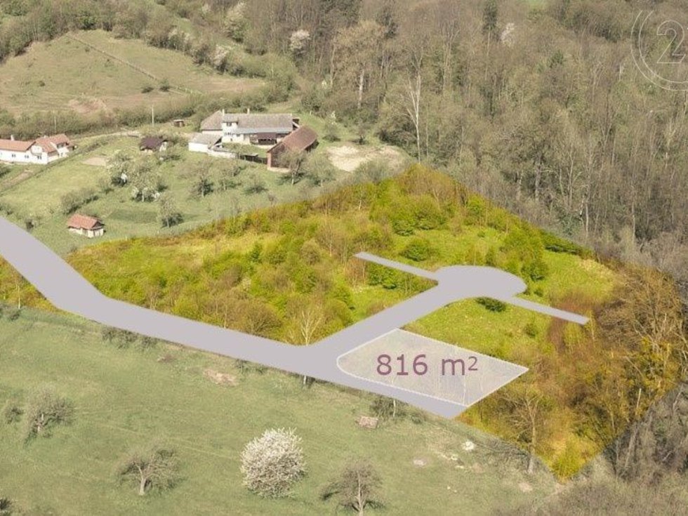 Prodej stavební parcely 816 m², Choryně